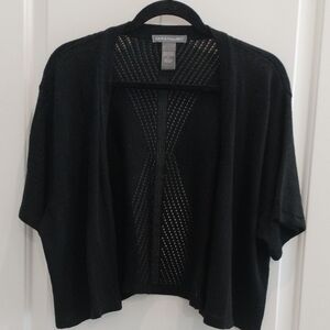 Black Short Sleeve Open-Front Shrug/Cardigan/Cover-up